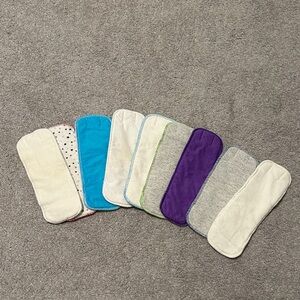 Ragababe size medium cloth reusable diaper inserts set of 9